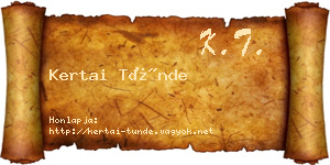 Kertai Tünde névjegykártya